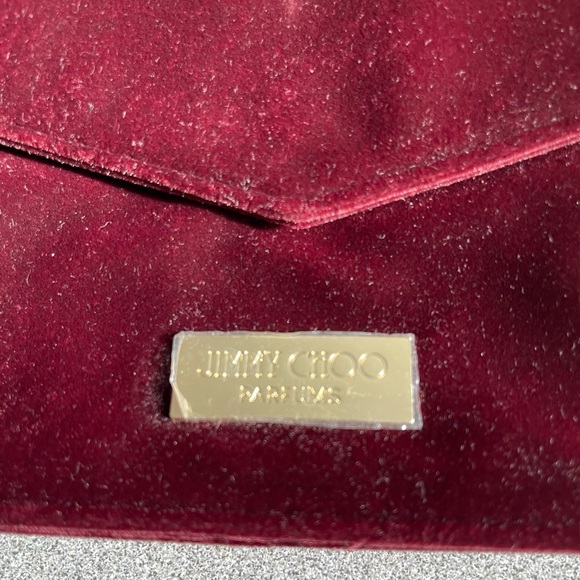Jimmy Choo Perfume Burgundy Red Velvet Crossbody Bag - Picture 4 of 11